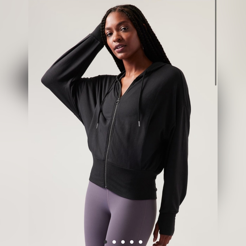 ATHLETA Balance super soft zip up hoodie with thumb holes XL